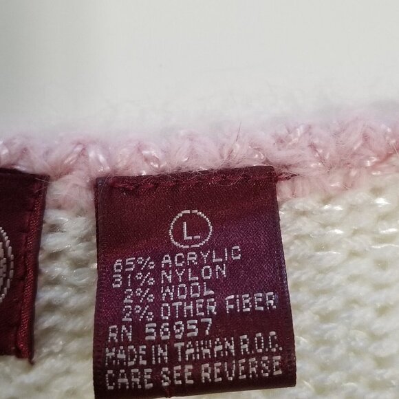 Ginenne Womens Vintage Sweater Size M Embellished Leaves Pullover Pastel - Picture 8 of 13